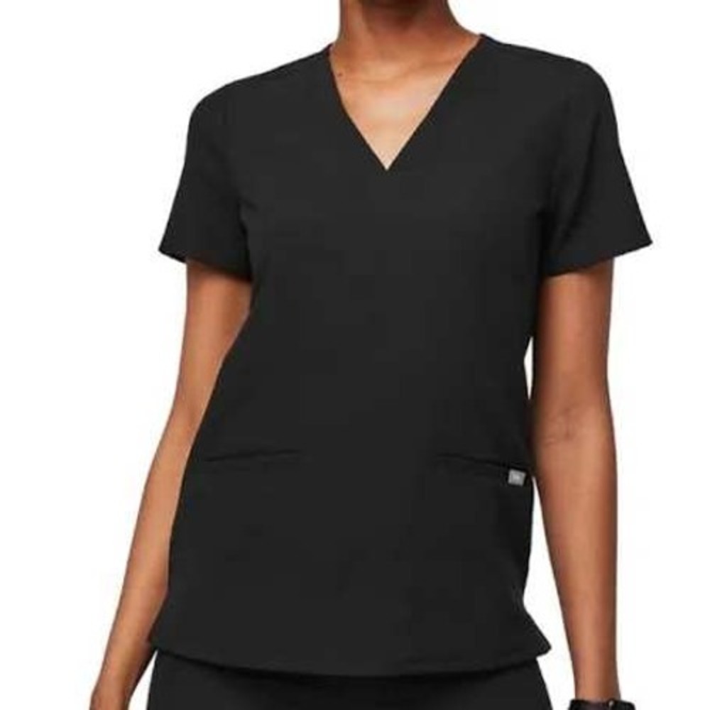 Figs Women Scrub Top M Black Casma Three-Pocket FW1100 V-Neck FIONx